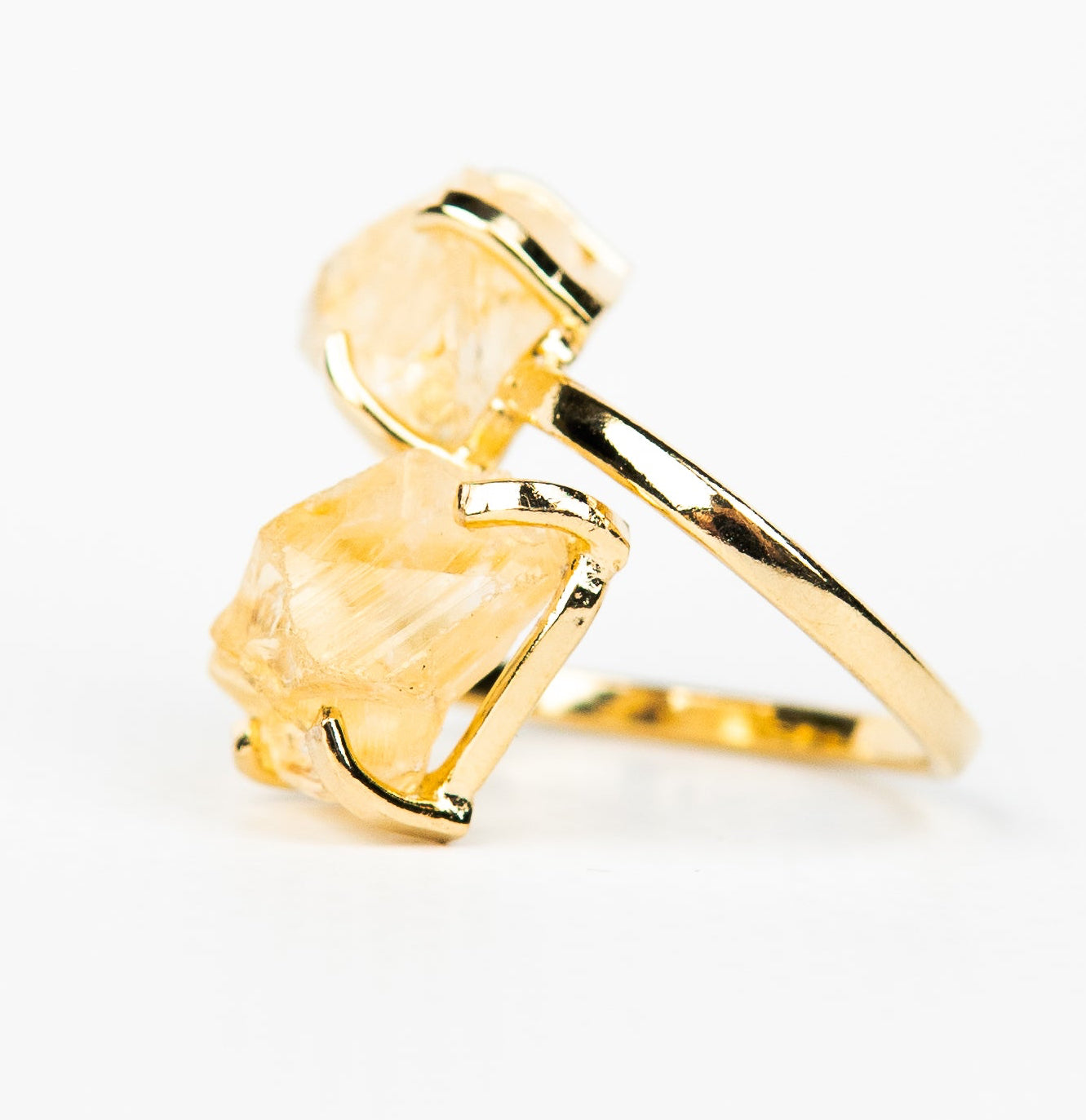 Каблучка з цитрином з позолотою onesize Сt-18