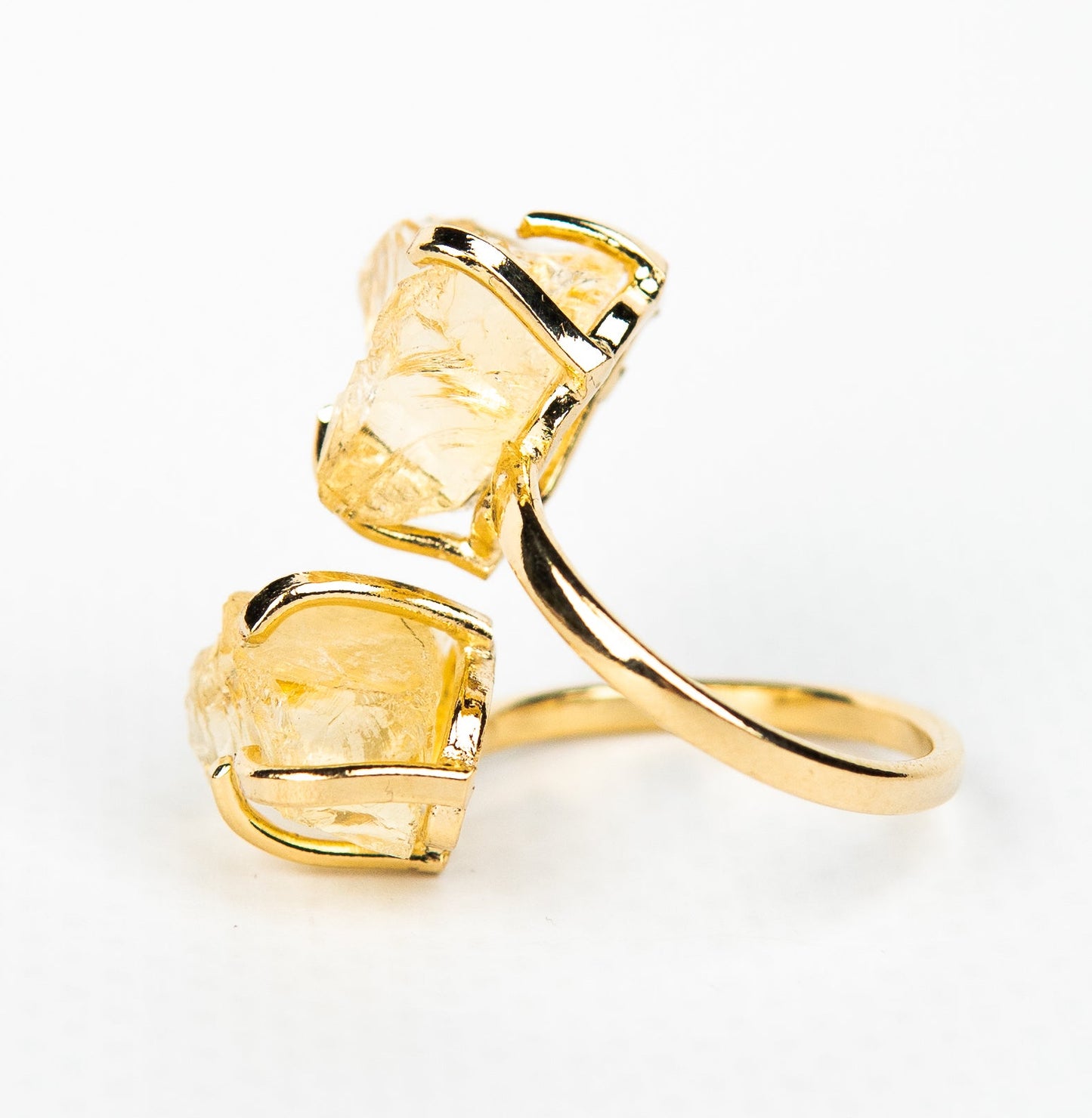 Каблучка з цитрином з позолотою onesize Сt-20