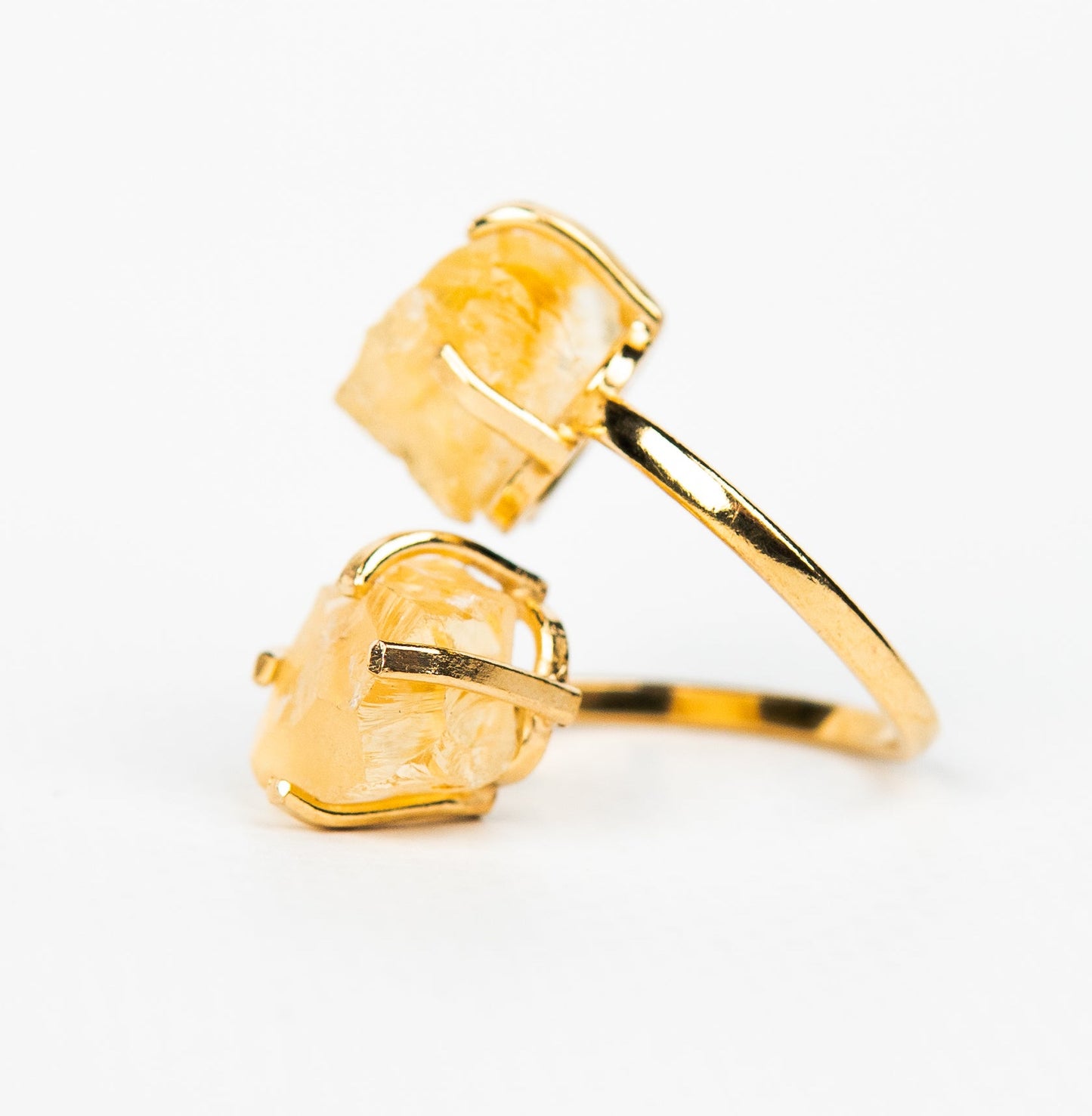 Каблучка з цитрином з позолотою onesize Сt-25