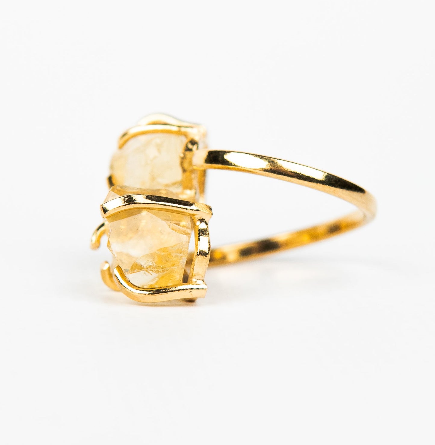 Каблучка з цитрином з позолотою onesize Сt-26