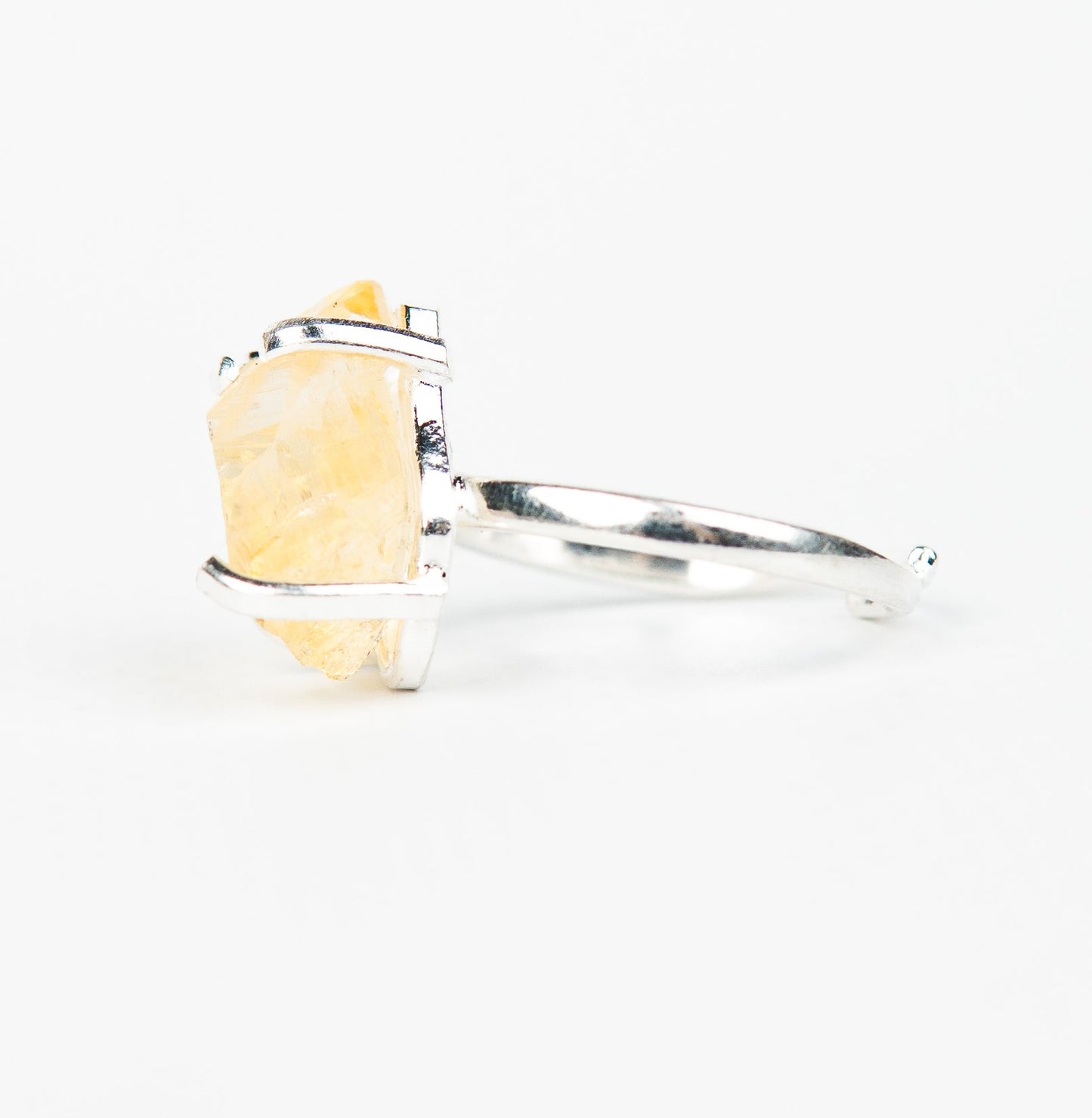 Каблучка з цитрином з посрібленням onesize Ct-31