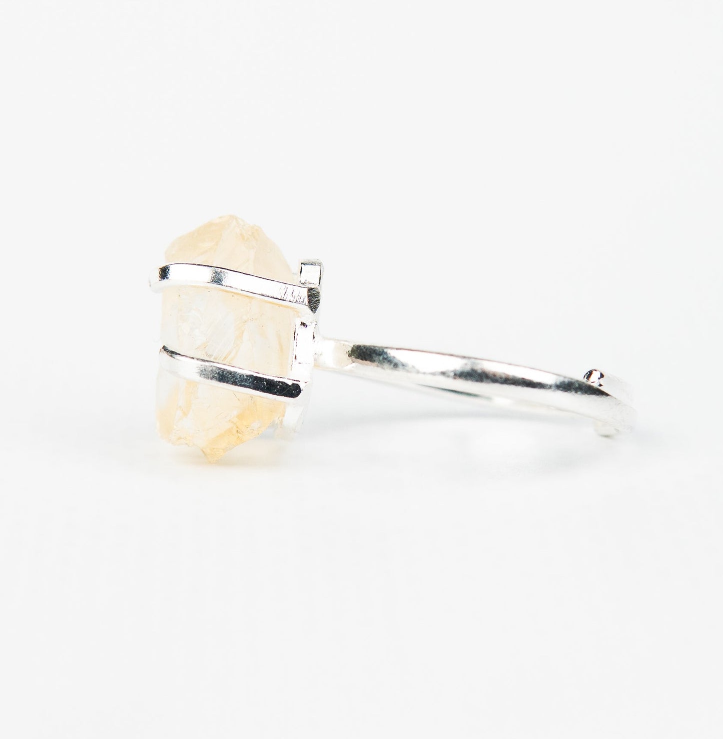 Каблучка з цитрином з посрібленням onesize Ct-32