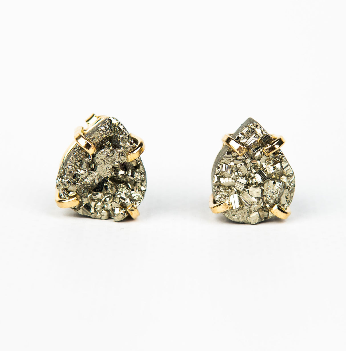 Серьги с пиритом с позолотой onesize Py-201