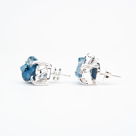 Сережки з Блакитним кришталем з посрібленням onesize-13