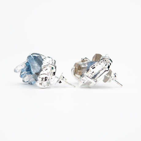 Сережки з Блакитним кришталем з посрібленням onesize-16