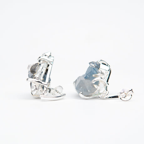 Сережки з Блакитним кришталем з посрібленням висячі onesize-6