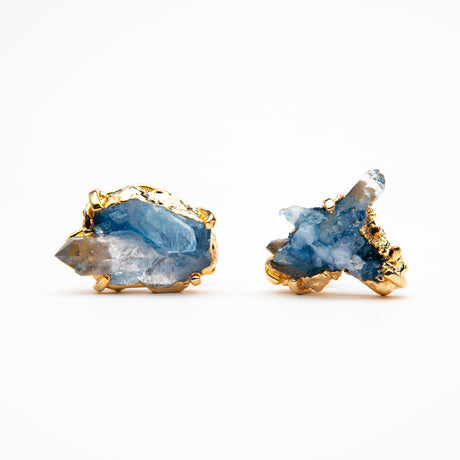 Сережки з Блакитним кришталем з позолотою onesize-19