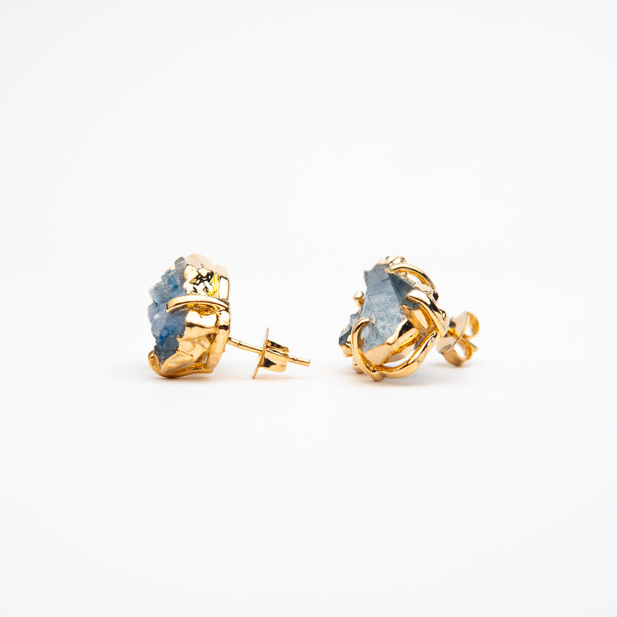 Сережки з Блакитним кришталем з позолотою onesize-22