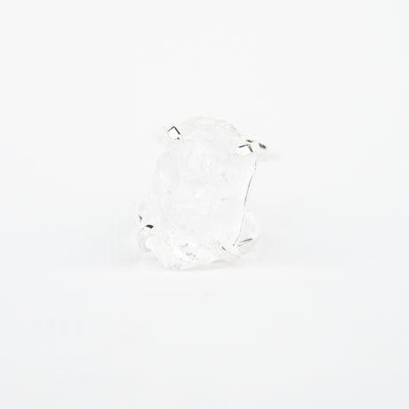 Каблучка з прозорим Кришталем з посрібленням арк onesize Cr-2
