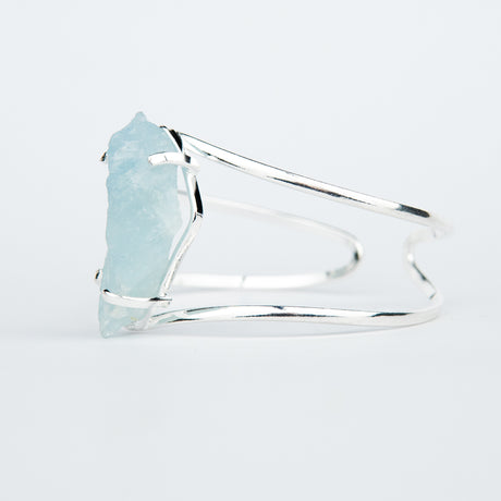 Браслет з Аквамарином з посрібленням onesize Aq-6