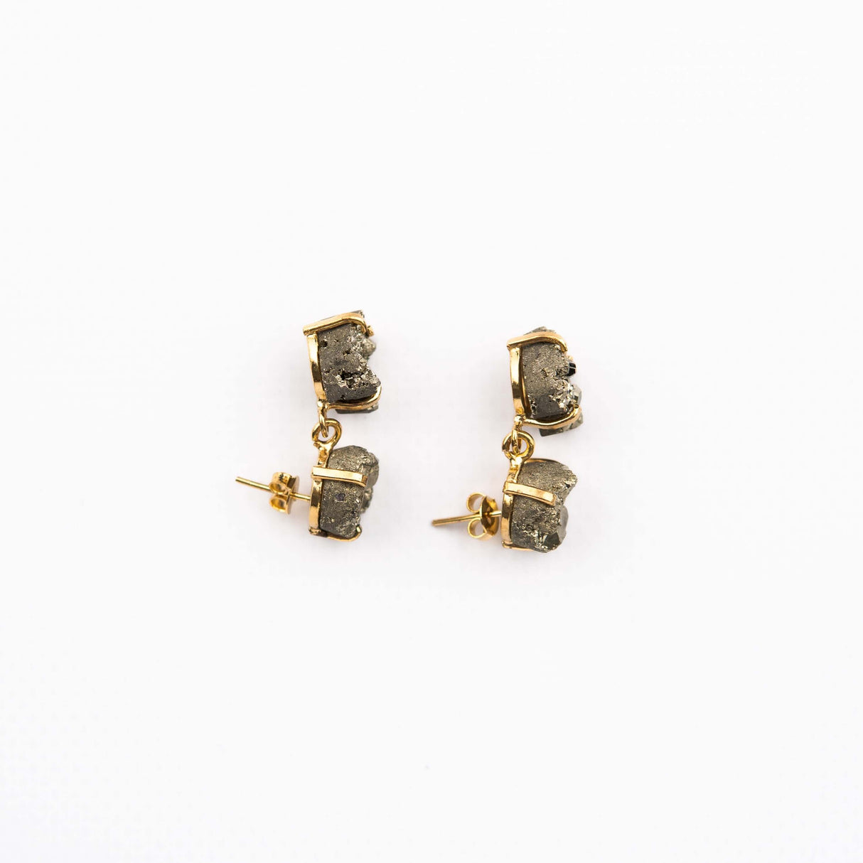 Серьги с пиритом с позолотой onesize Py-208