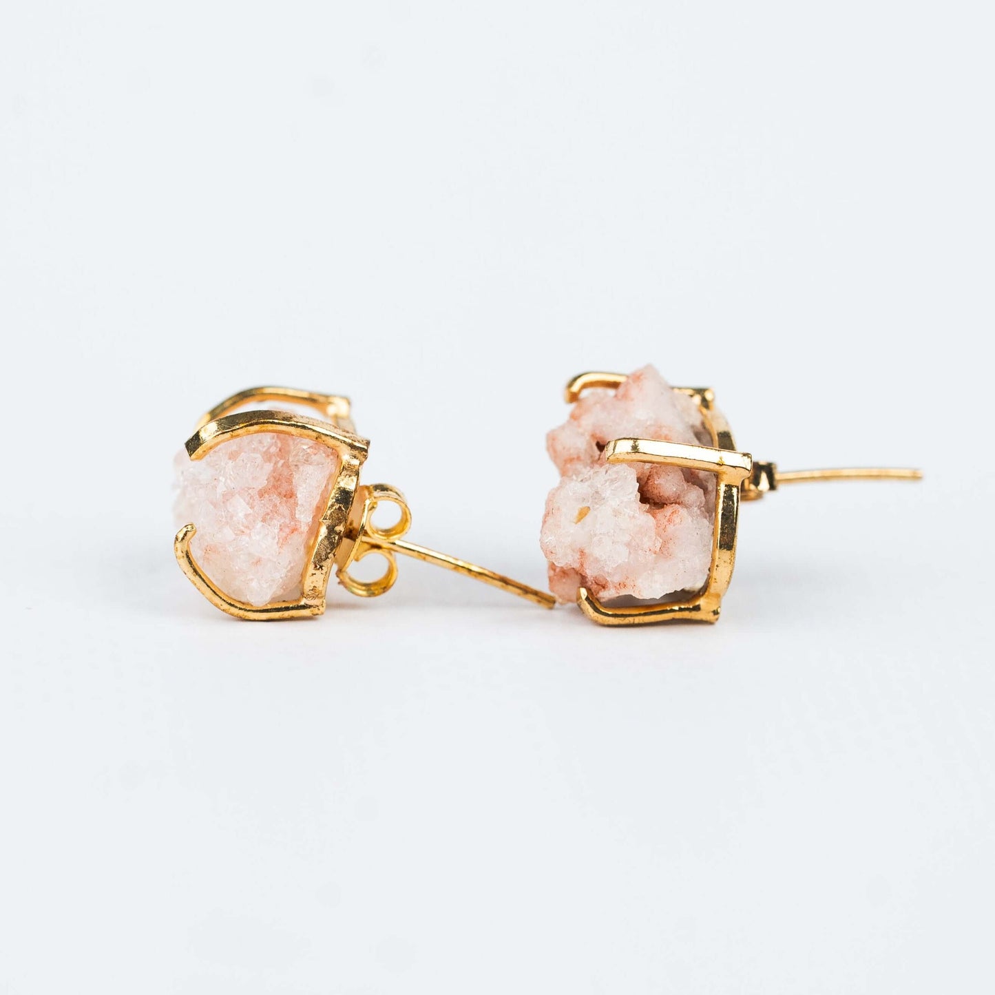 Серьги с розовым аметистом с позолотой onesize Pa-1