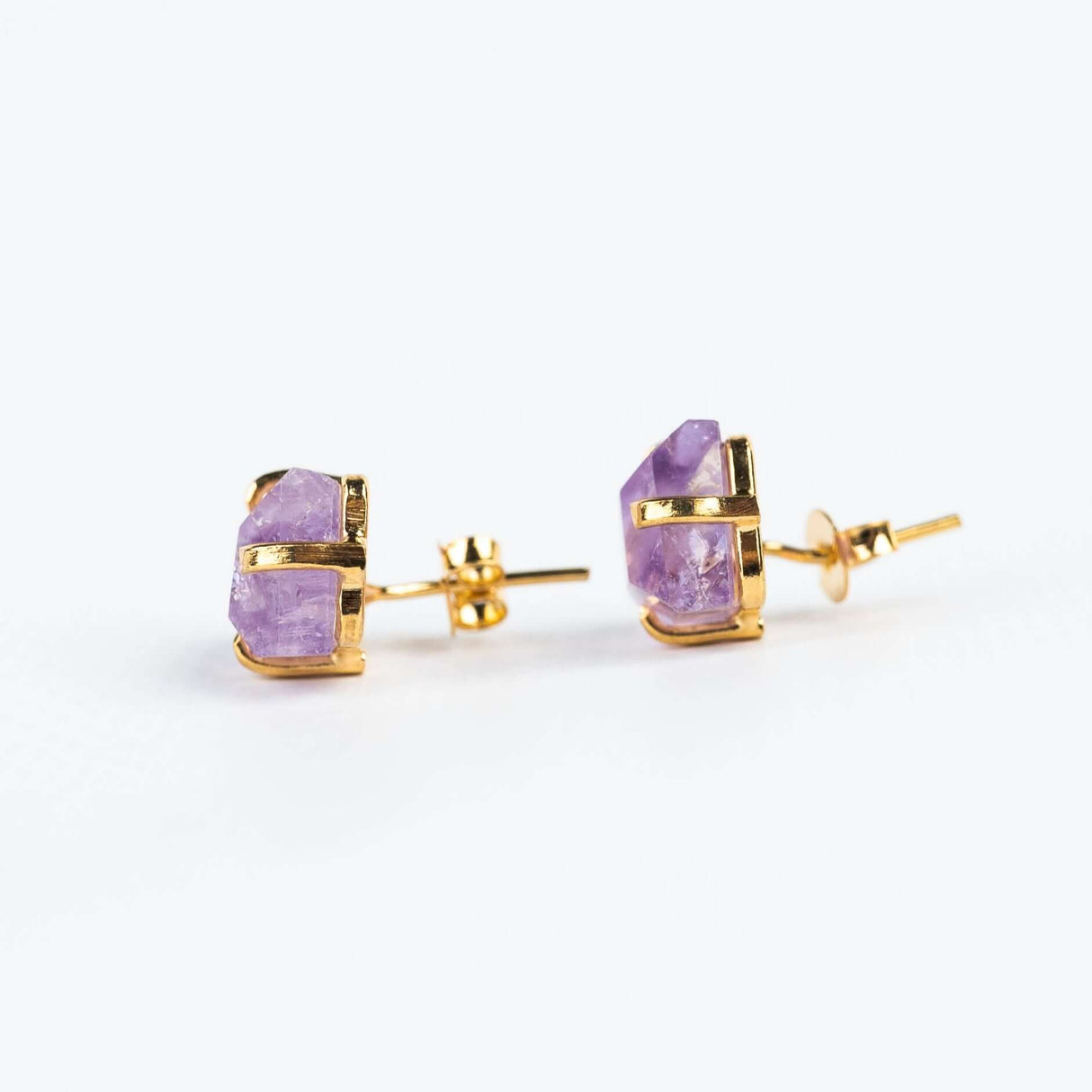 Серьги с темным аметистом с позолотой onesize DA-1