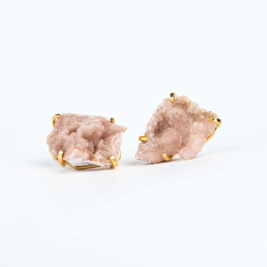Серьги с розовым аметистом с позолотой onesize Pa-3