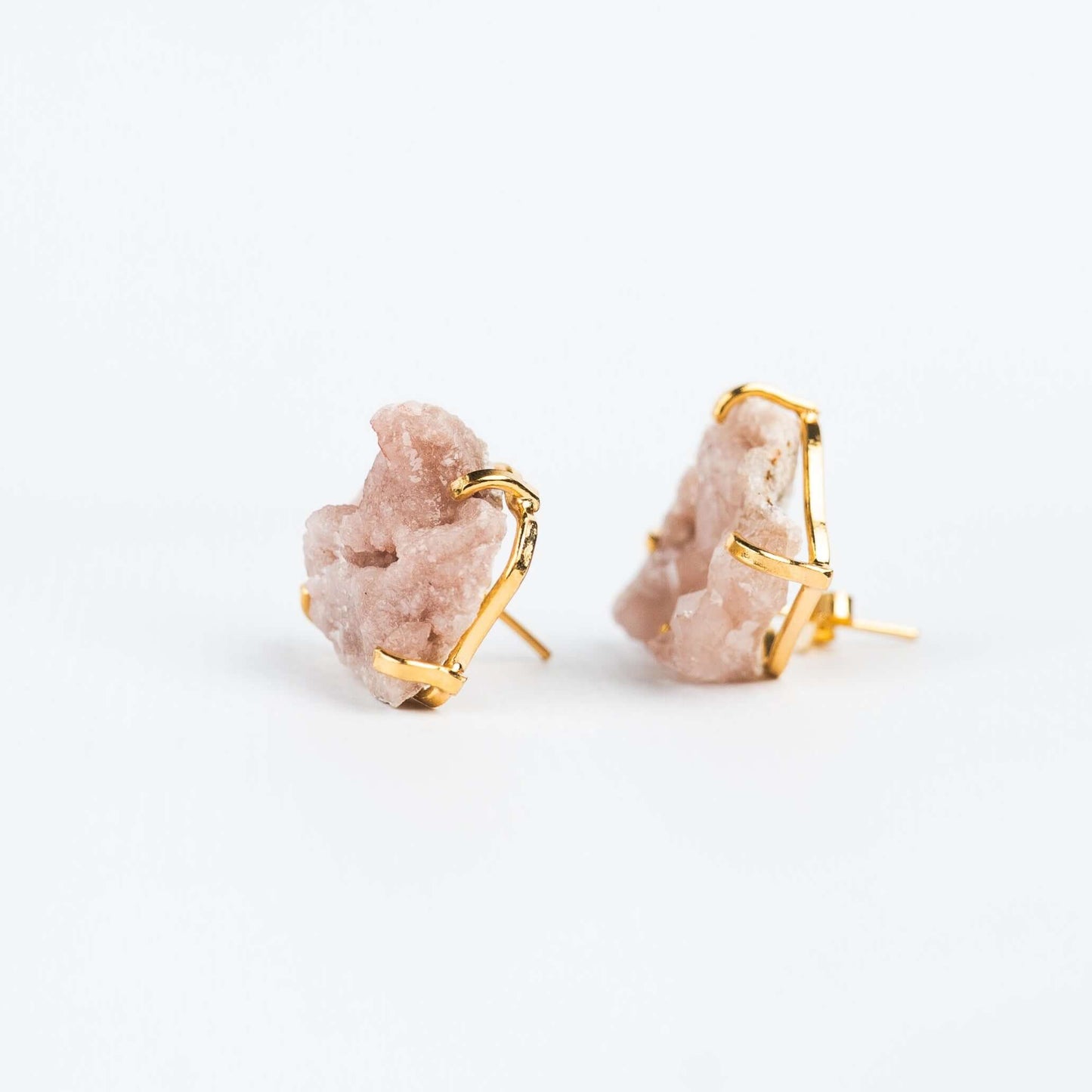 Серьги с розовым аметистом с позолотой onesize Pa-3