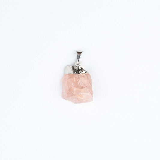 Кулон с Розовым Кварцем с посеребрением onesize Rq-2
