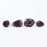 Серьги с темным аметистом с позолотой onesize DA-3