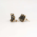 Серьги с серым аметистом с позолотой onesize Ga-100