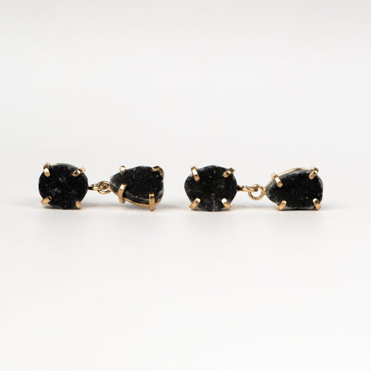 Сережки з Сірим аметистом з позолотою onesize