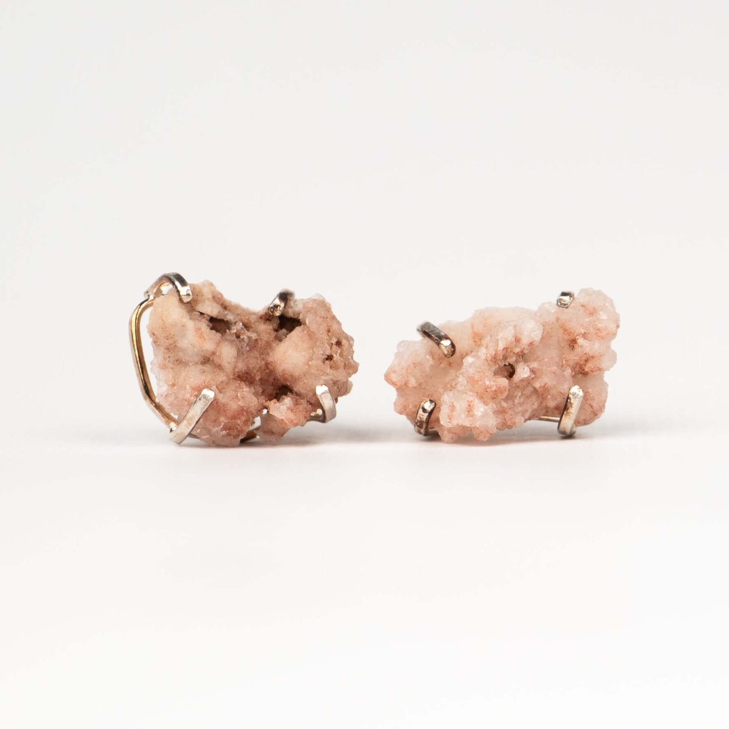 Серьги с розовым аметистом с посеребрением onesize Pa-1