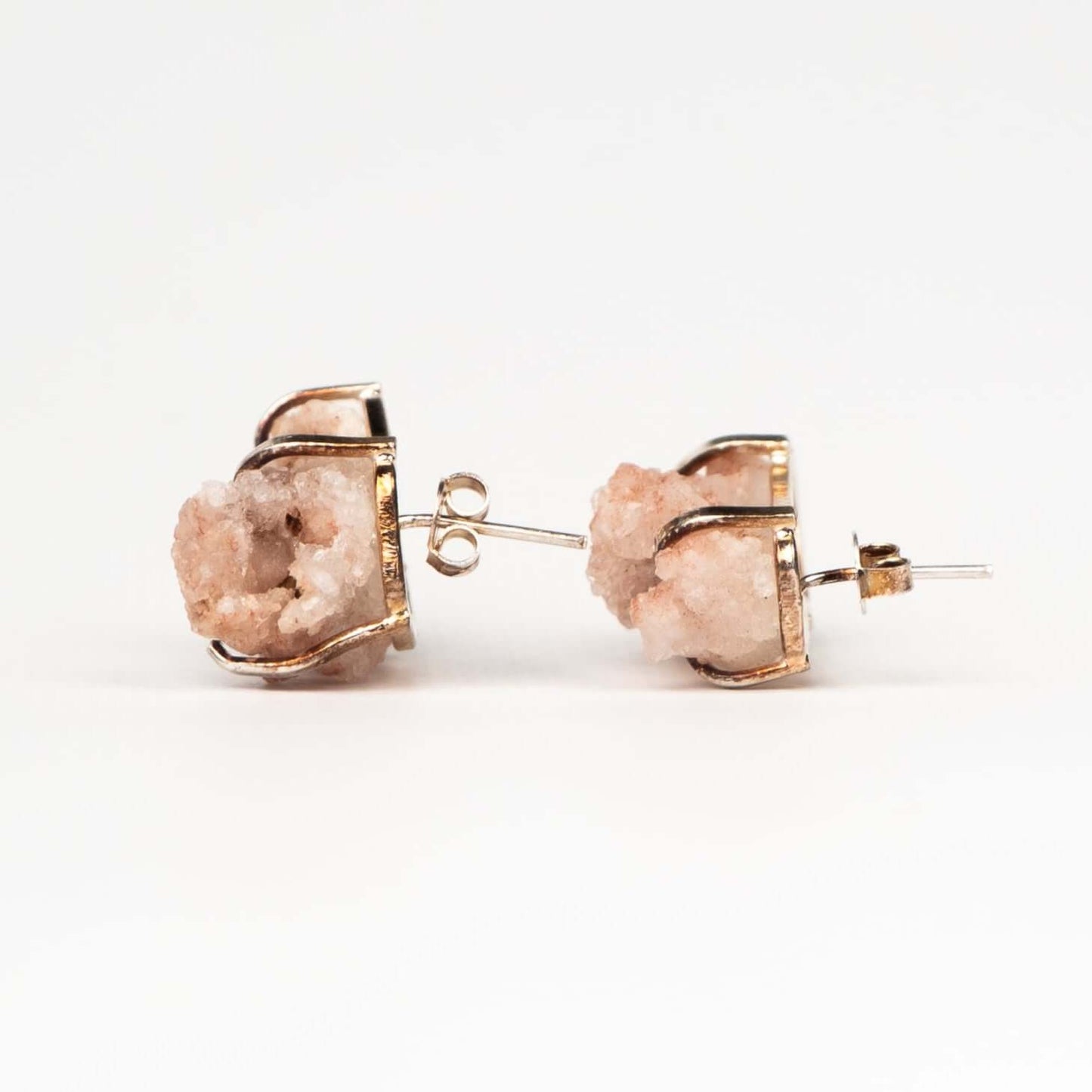 Серьги с розовым аметистом с посеребрением onesize Pa-1