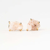 Серьги с розовым аметистом с позолотой onesize Pa-100