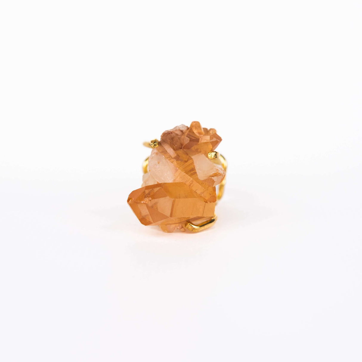 Кольцо с танжерином с позолотой onesize Tg-6