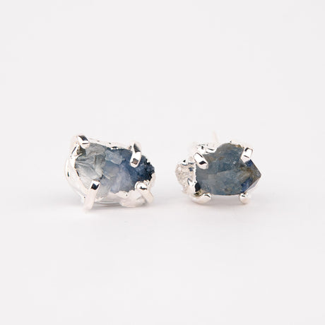 Сережки з Блакитним кришталем з посрібленням onesize-3