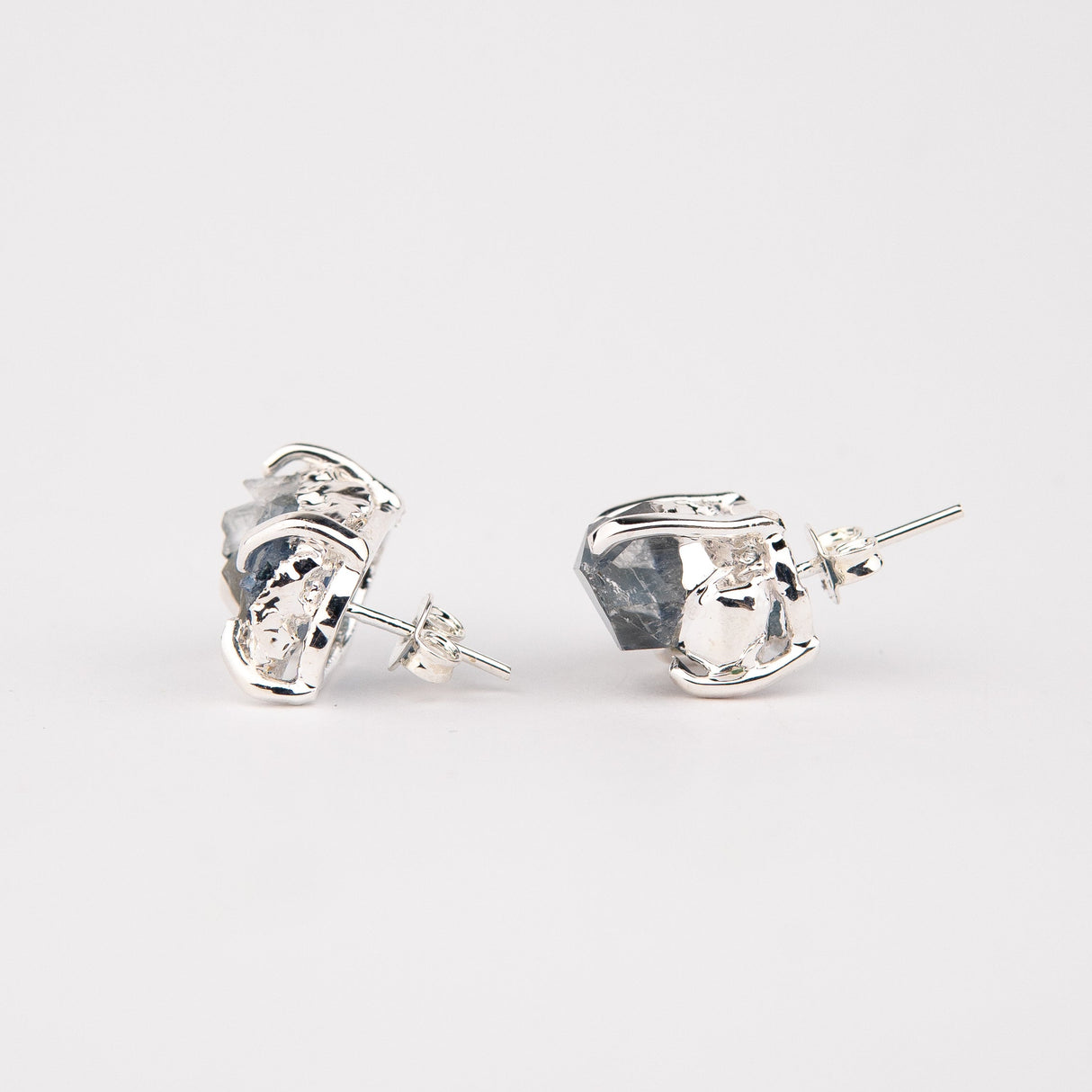 Сережки з Блакитним кришталем з посрібленням onesize-3