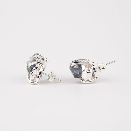 Сережки з Блакитним кришталем з посрібленням onesize-3