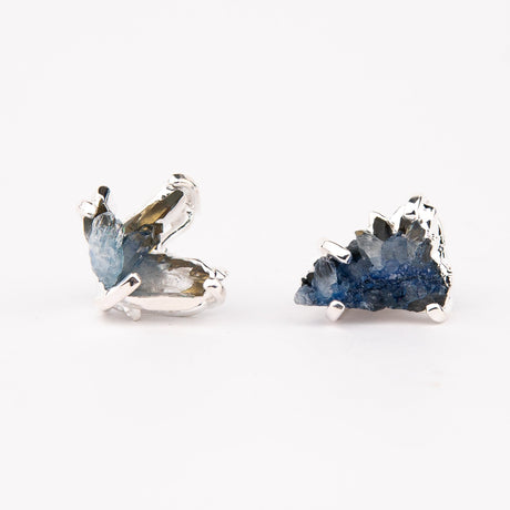 Сережки з Блакитним кришталем з посрібленням onesize-5