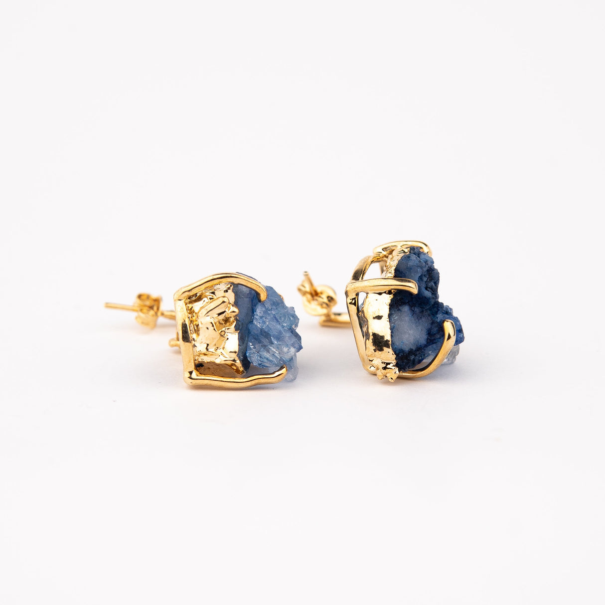 Сережки з Блакитним кришталем з позолотою висячі onesize-2
