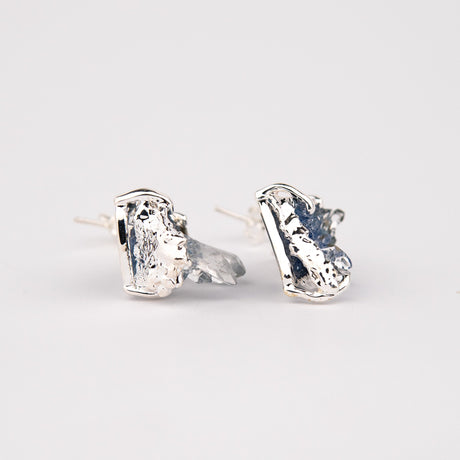 Сережки з Блакитним кришталем з посрібленням висячі onesize-2