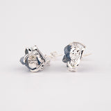 Сережки з Блакитним кришталем з посрібленням висячі onesize-3