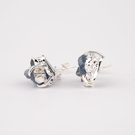 Сережки з Блакитним кришталем з посрібленням висячі onesize-3