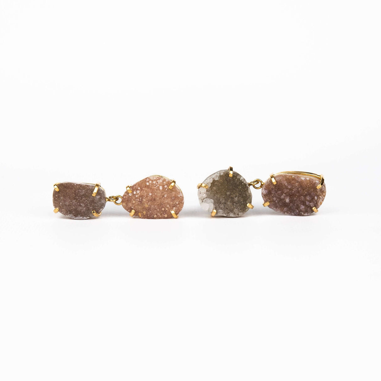 Серьги с тёмным аметистом с позолотой onesize Da-131