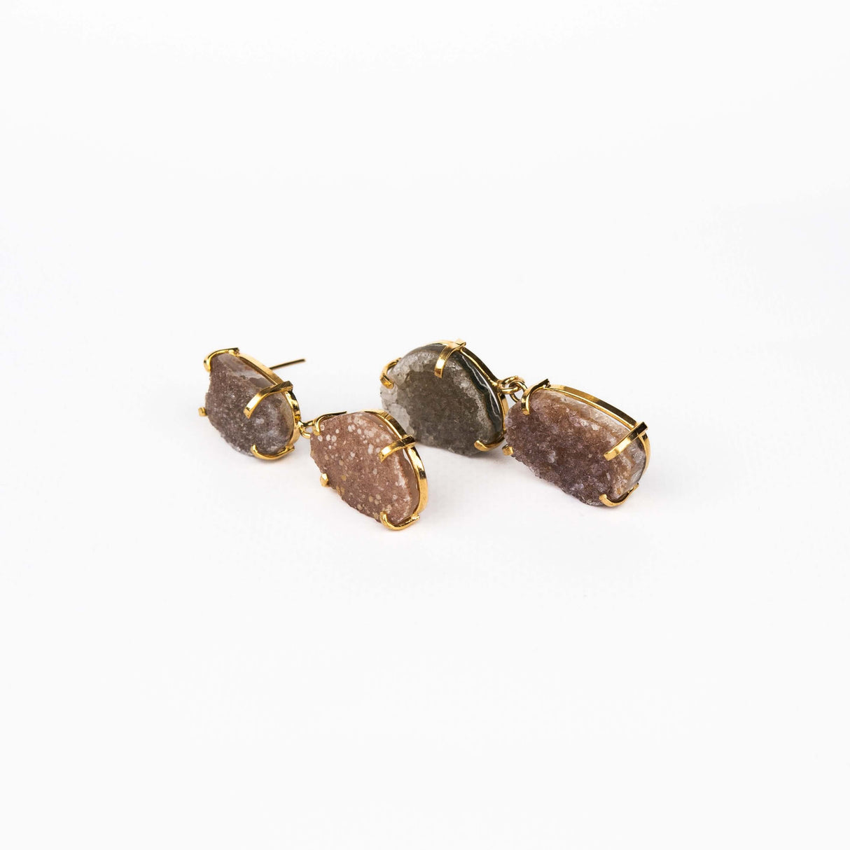 Серьги с тёмным аметистом с позолотой onesize Da-131