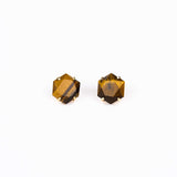 Серьги с тигровым глазом с позолотой onesize Te-103