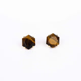 Серьги с тигровым глазом с позолотой onesize Te-102