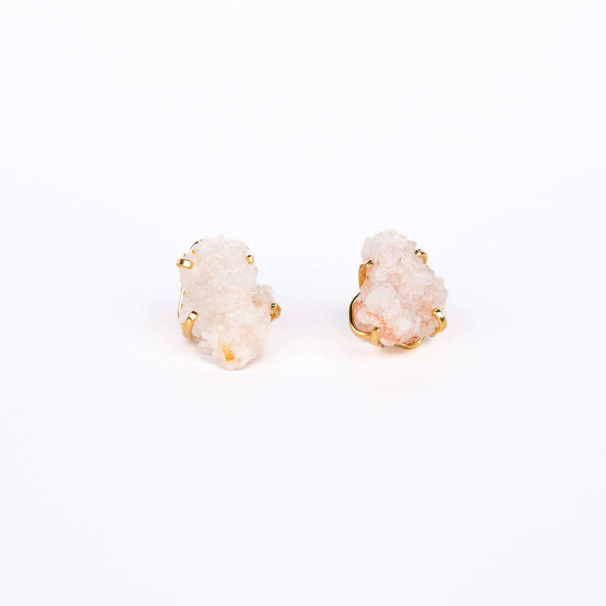 Серьги с розовым аметистом с позолотой onesize Pa-108