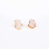 Серьги с розовым аметистом с позолотой onesize Pa-108