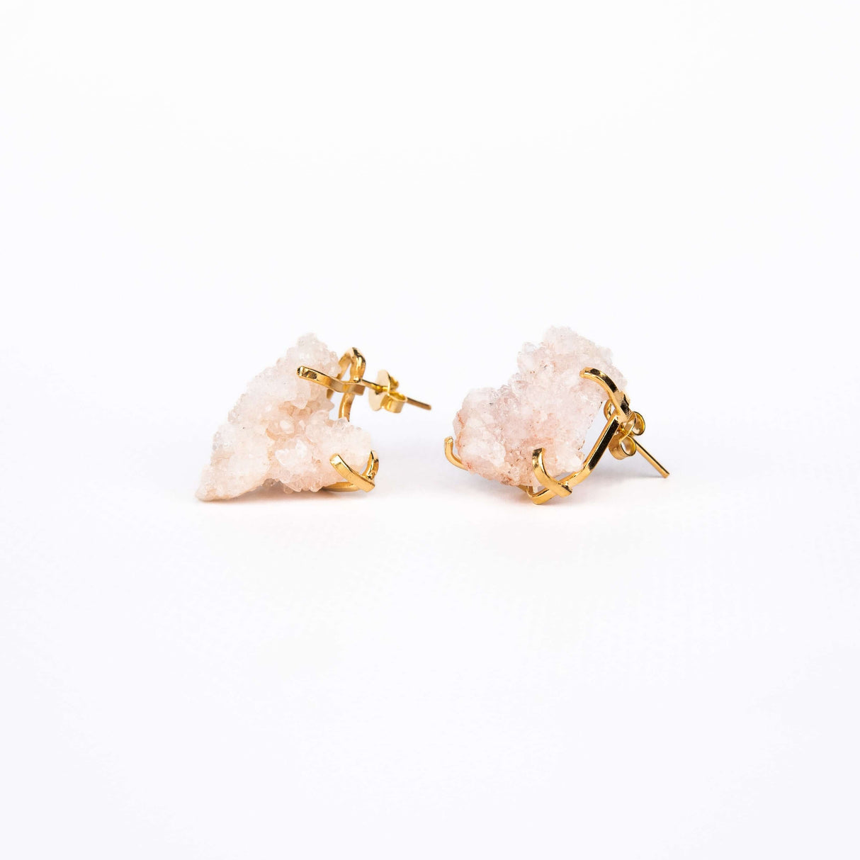 Серьги с розовым аметистом с позолотой onesize Pa-108