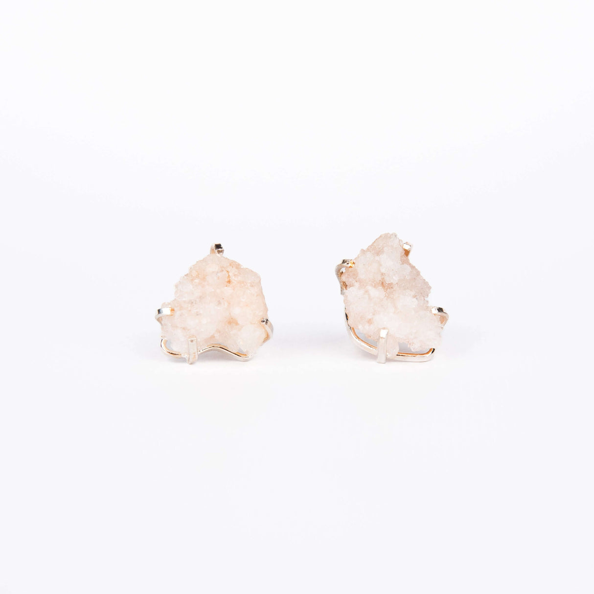 Серьги с розовым аметистом с посеребрением onesize Pa-107