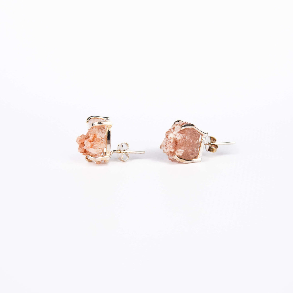 Серьги с розовым аметистом с посеребрением onesize Pa-105