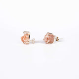 Серьги с розовым аметистом с посеребрением onesize Pa-105
