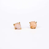 Серьги с розовым аметистом с позолотой onesize Pa-104