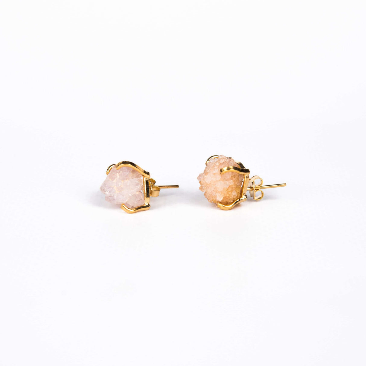 Серьги с розовым аметистом с позолотой onesize Pa-104