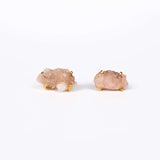 Серьги с розовым аметистом с позолотой onesize Pa-102