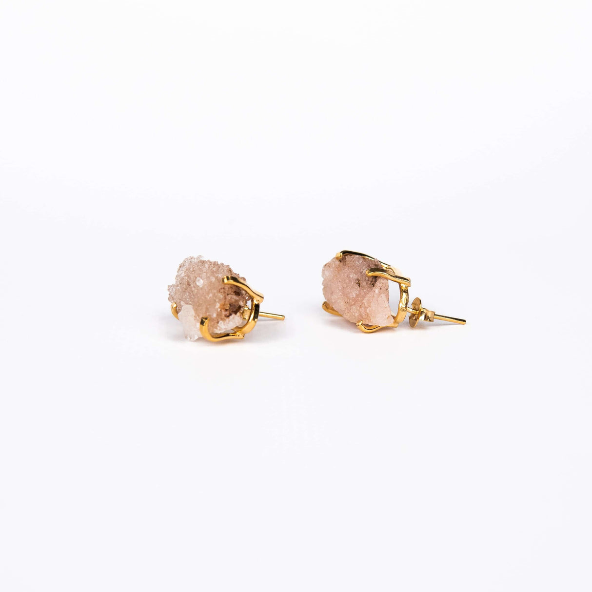 Серьги с розовым аметистом с позолотой onesize Pa-102