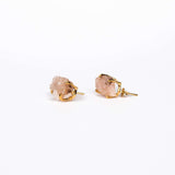 Серьги с розовым аметистом с позолотой onesize Pa-102